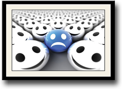 

Blue sad smiley Fine Art Print(10 inch X 14 inch, Framed)