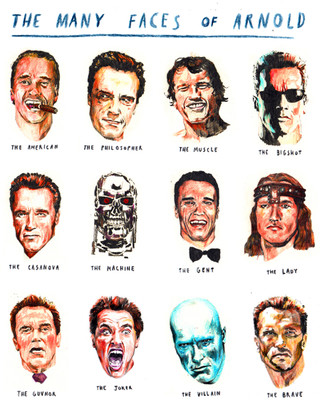 

Oshi - The Many Faces of Arnold Paper Print(18 inch X 12 inch, Streched)