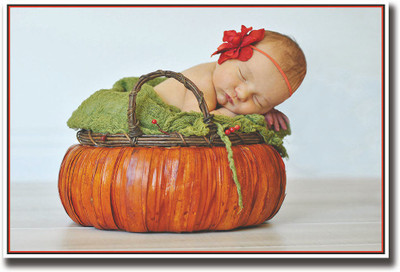 

Adorable baby on pumpkin Fine Art Print(12 inch X 18 inch, Rolled)