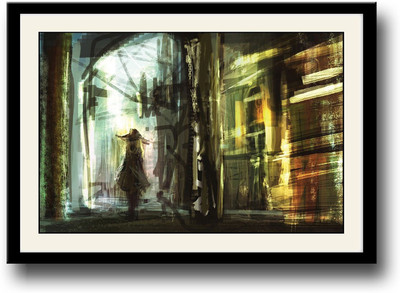

Abstract Painting of man walking Fine Art Print(10 inch X 14 inch, Framed)