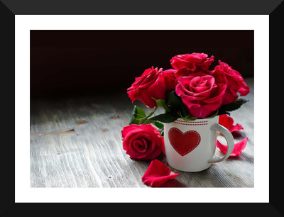 

Tallenge - Lovely Roses for my Love - Premium Quality A3 Size Framed Poster Paper Print(17 inch X 12 inch, Framed)