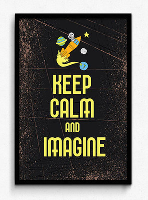 Seven Rays Keep Calm and Imagine Framed (Small)(19 inch X 13 inch)