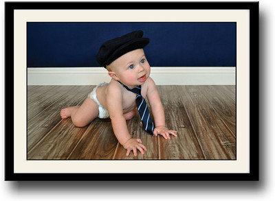 

Baby with black hat and tie Fine Art Print(10 inch X 14 inch, Framed)