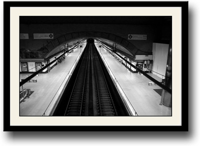 

Train station black and white Fine Art Print(10 inch X 14 inch, Framed)