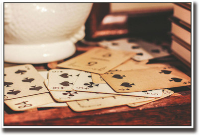 

Old playing cards on table Fine Art Print(12 inch X 18 inch, Rolled)