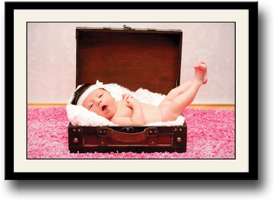 

Baby in a wooden suitcase Fine Art Print(10 inch X 14 inch, Framed)