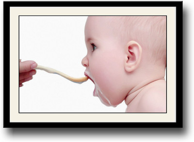 

Feeding newborn little baby Fine Art Print(10 inch X 14 inch, Framed)