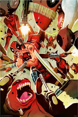 Deadpool Guns knives and bullets (Officially Licensed) poster Paper Print(18 inch X 12 inch, Rolled) available at flipkart for Rs.139