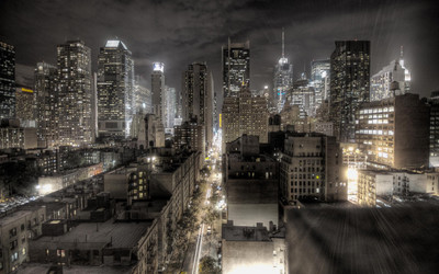 Dark Newyork city ON FINE ART PAPER HD QUALITY WALLPAPER POSTER Fine Art Print(19 inch X 13 inch, Rolled)