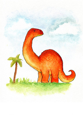 

Tallenge Art For Kids - Diplodocus Dinosaur - A3 Size Rolled Poster For Kids Room Decor Paper Print(16.5 inch X 11.7 inch, Rolled)