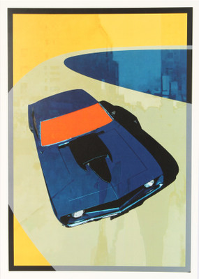 23% OFF on Blue Muscle car Paper Print(17.5 inch X 12 inch, Rolled)
