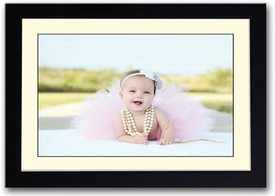 

Cute Baby Girl With Pearls Fine Art Print(14 inch X 20 inch, Framed)