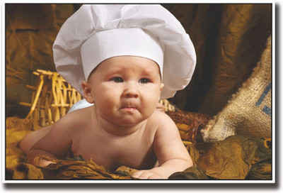 

Cute Baby chef Fine Art Print(12 inch X 18 inch, Rolled)
