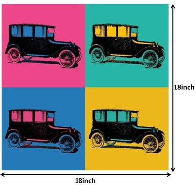 42% OFF on Seven Rays Vintage Car Pop Art Paper Print(18 inch X 18 inch)