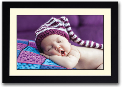 

Cute Baby With Purple Cap Fine Art Print(14 inch X 20 inch, Framed)