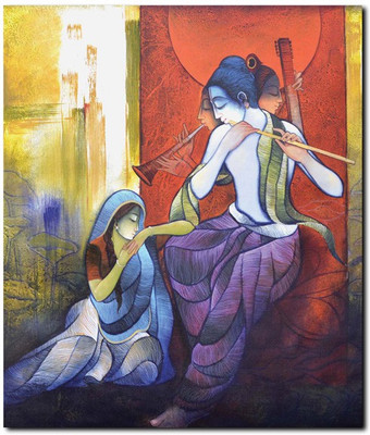 75% OFF on Stybuzz Meera And Krishna Painting Frameless Canvas Art(22 inch X 18 inch)
