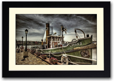 

Green Docked Ship Fine Art Print(14 inch X 20 inch, Framed)