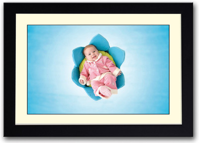

Baby on Blue flower Fine Art Print(14 inch X 20 inch, Framed)