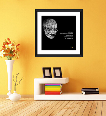 

Tallenge - Mahatma Gandhi Motivational Quotes - Happiness Is When What You Think, What You Say, And What You Do Are In Harmony - Framed Photo Print On Photographic Paper(15 inch X 15 inch, Framed)