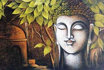 

BUDDHA LEAVES 12X18 INCHES Fine Art Print(12 inch X 18 inch)