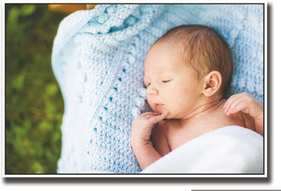 Posterhouzz Newborn baby looking cute Fine Art Print(12 inch X 18 inch, Rolled)