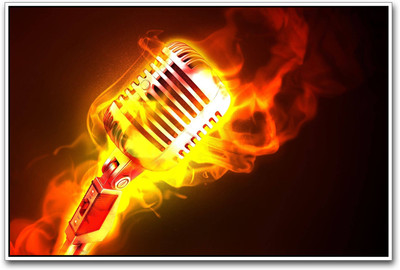 

Microphone on fire Paper Print(12 inch X 18 inch)