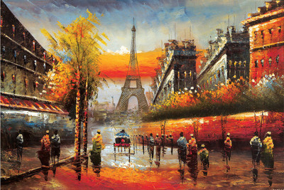 

OLD PAINTING PARIS Fine Art Print(12 inch X 18 inch)