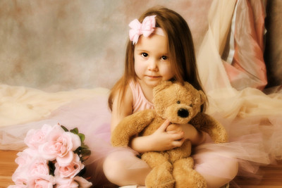 

Child'S Love - Cute Little Girl With A Teddy Paper Print(12 inch X 18 inch, Stretched)