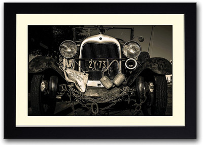 

Vintage Jeep In Black & White Fine Art Print(14 inch X 20 inch, Framed)
