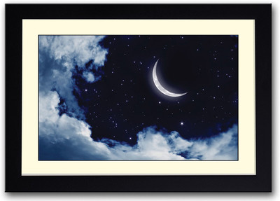 

Moon and Stars in the sky Fine Art Print(14 inch X 20 inch, Framed)