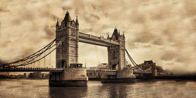 

London Bridge Painting Canvas Art(24 inch X 48 inch)