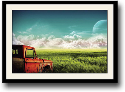 

Truck in farm Fine Art Print(10 inch X 14 inch, Framed)