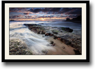 Water flowing under sky Fine Art Print(10 inch X 14 inch, Framed)