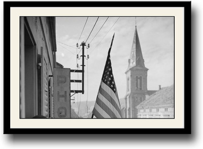 

B&W USA Flag Photography Fine Art Print(10 inch X 14 inch, Framed)