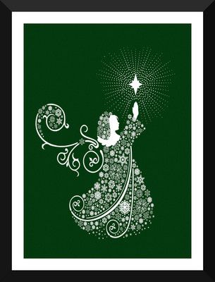 

Tallenge - Christmas Art - Angel - Medium Size Ready To Hang Framed Digital Art Print On Photographic Paper(18 inch X 13 inch, Framed)