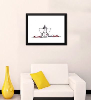 

Tallenge - Minimalist Art - Mahaganpati Vinayak - Framed Digital Art Print On Photographic Paper(24 inch X 17 inch, Framed)