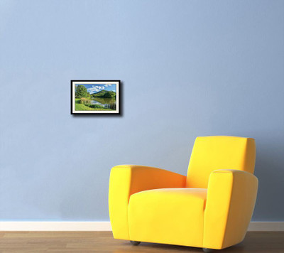 

Lake on Mountain foothills Fine Art Print(10 inch X 14 inch, Framed)