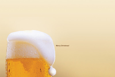 

Tallenge - Christmas Art - Beer Foam As Santa Hat - Medium Size Unframed Rolled Digital Art Print On Photographic Paper(18 inch X 12 inch, Rolled)