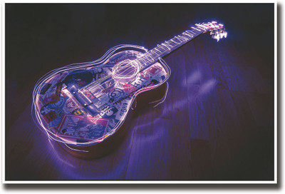 

Glowing Music guitar Fine Art Print(12 inch X 18 inch, Rolled)