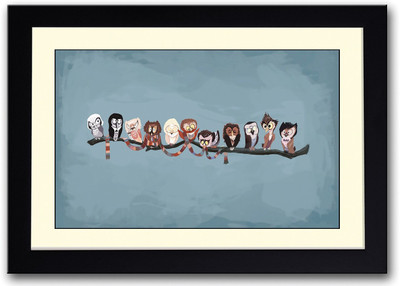 

Owl Family Artistic Fine Art Print(14 inch X 20 inch, Framed)
