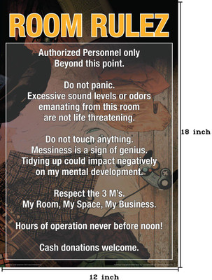 bCreative ROOM RULEZ (Officially Licensed) Paper Print(18 inch X 12 inch) bCreative ROOM RULEZ (Officially Licensed) Paper Print(18 inch X 12 inch)