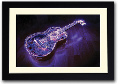 

Glowing Music Guitar Fine Art Print(14 inch X 20 inch, Framed)
