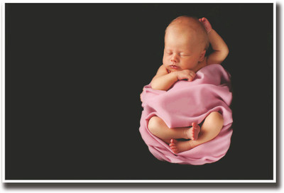 

Cute baby in pink sleeping Fine Art Print(12 inch X 18 inch, Rolled)