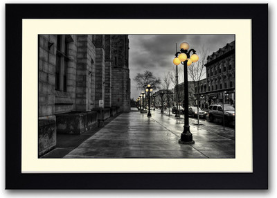 

Street View With Lamps Fine Art Print(14 inch X 20 inch, Framed)