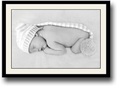 

Cute baby sleeping b&w Fine Art Print(10 inch X 14 inch, Framed)
