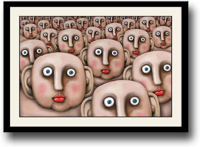 

Brown faces abstract Fine Art Print(10 inch X 14 inch, Framed)