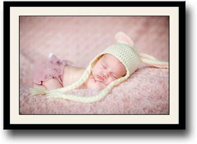 

Cute Baby Sleeping with hat Fine Art Print(10 inch X 14 inch, Framed)
