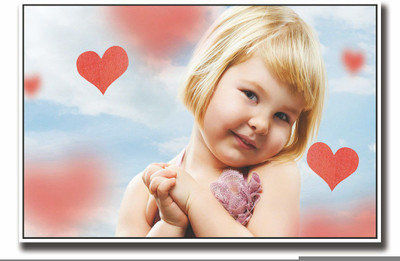 

Posterhouzz Cute Girl red hearts Fine Art Print(12 inch X 18 inch, Rolled)