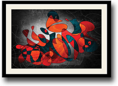 

Bright red and Blue abstract Fine Art Print(10 inch X 14 inch, Framed)