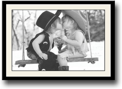 

Cute Babies Kissing Fine Art Print(10 inch X 14 inch, Framed)